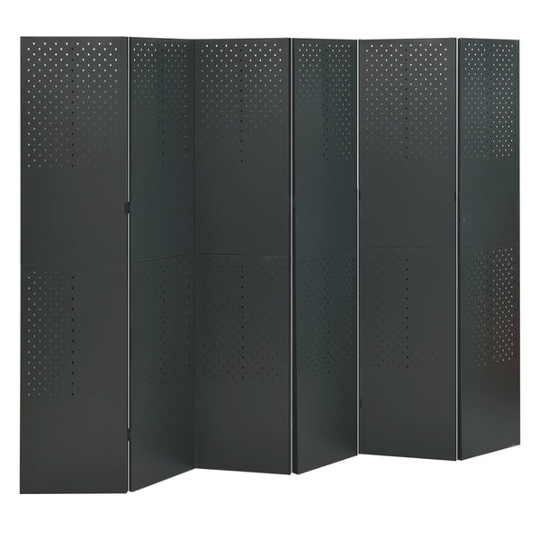 6-tlg. Raumteiler 2 Stk. Anthrazit 240x180 cm Stahl