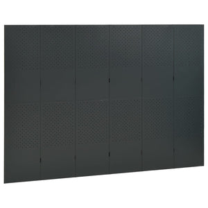 6-tlg. Raumteiler 2 Stk. Anthrazit 240x180 cm Stahl