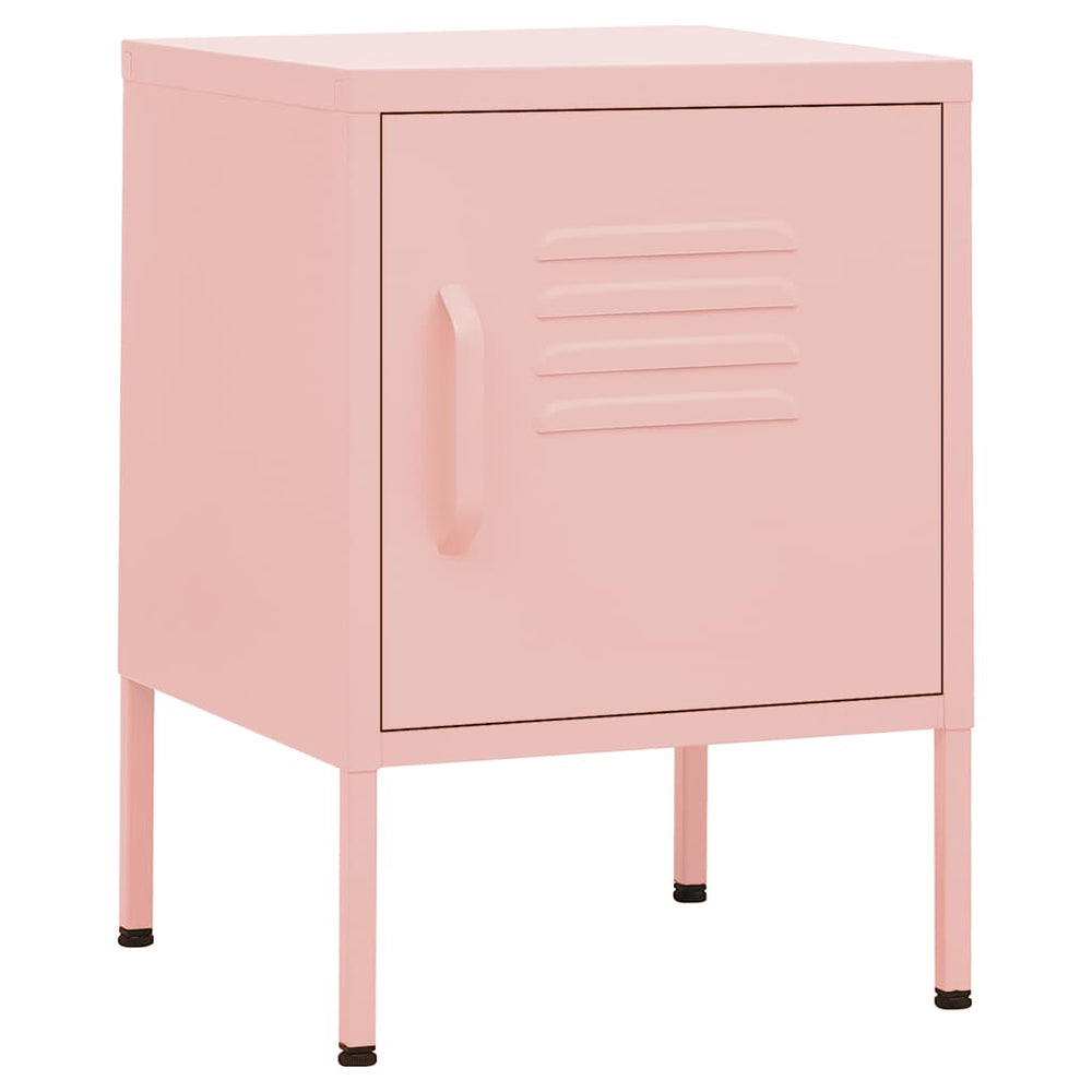Nachttische 2 Stk. Rosa 35x35x51 cm Stahl