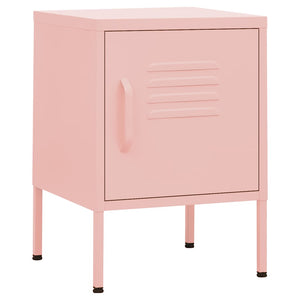 Nachttische 2 Stk. Rosa 35x35x51 cm Stahl