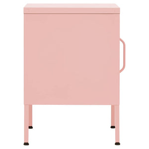 Nachttische 2 Stk. Rosa 35x35x51 cm Stahl