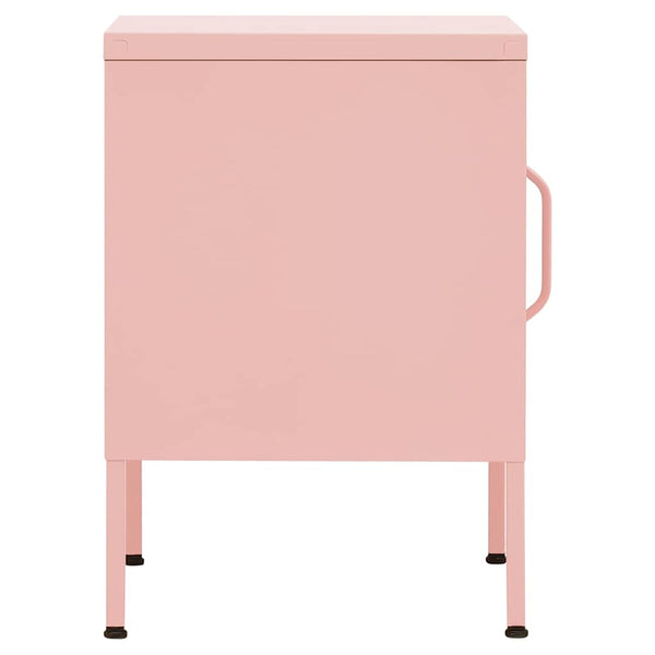 Nachttische 2 Stk. Rosa 35x35x51 cm Stahl