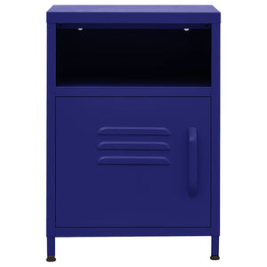 Nachttische 2 Stk. Marineblau 35x35x51 cm Stahl