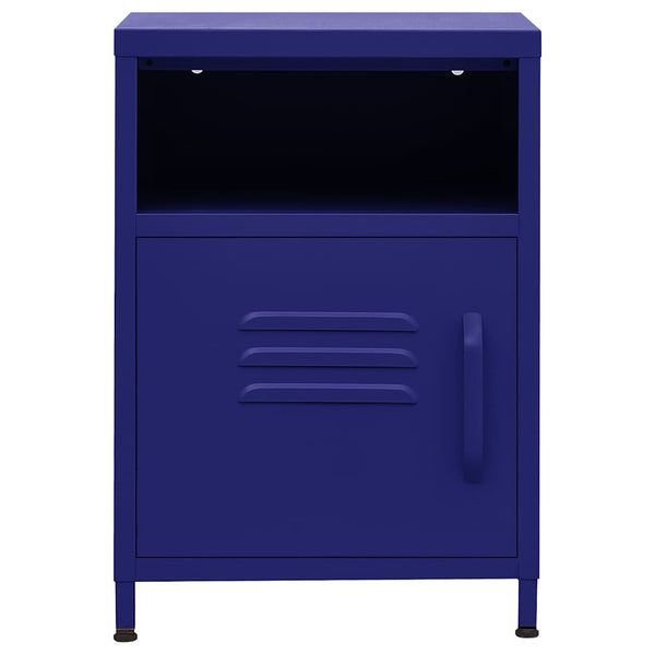Nachttische 2 Stk. Marineblau 35x35x51 cm Stahl