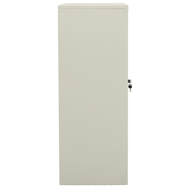 Büroschrank mit Pflanzkasten Hellgrau 90x40x128 cm Stahl