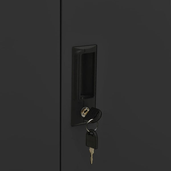 Büroschrank mit Pflanzkasten Anthrazit 90x40x125 cm Stahl