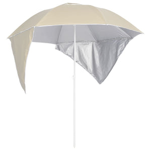 Strandschirm Sandfarbe mit Seitenteilen 215 cm