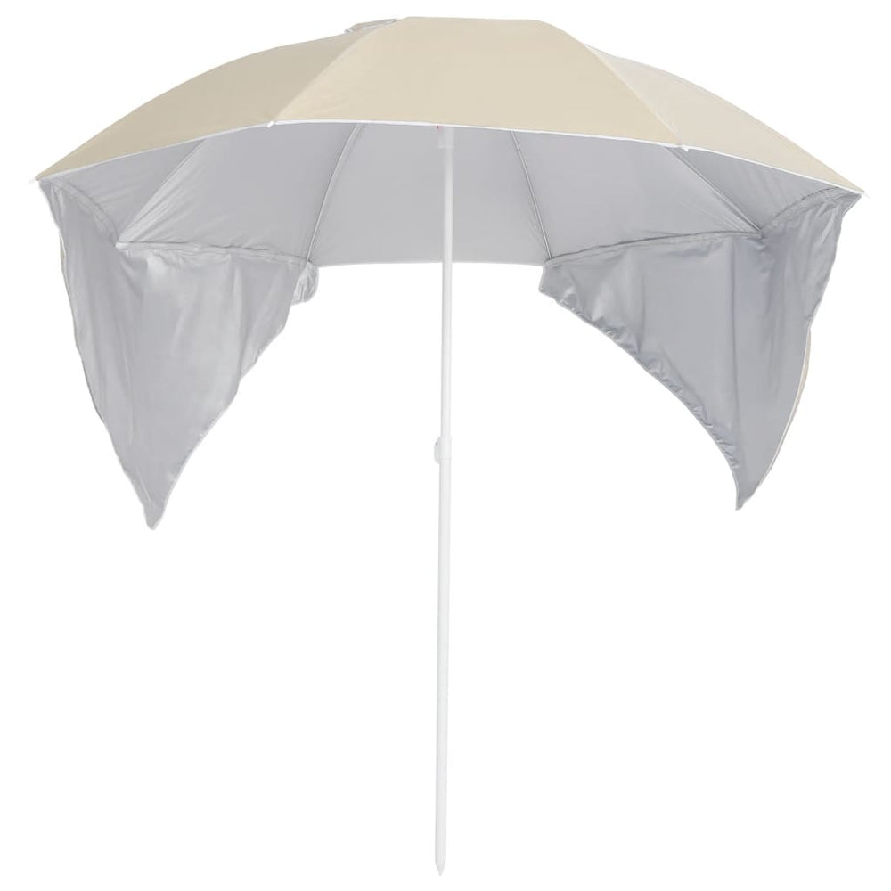 Strandschirm Sandfarbe mit Seitenteilen 215 cm
