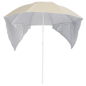 Strandschirm Sandfarbe mit Seitenteilen 215 cm