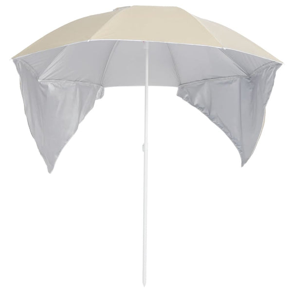 Strandschirm Sandfarbe mit Seitenteilen 215 cm