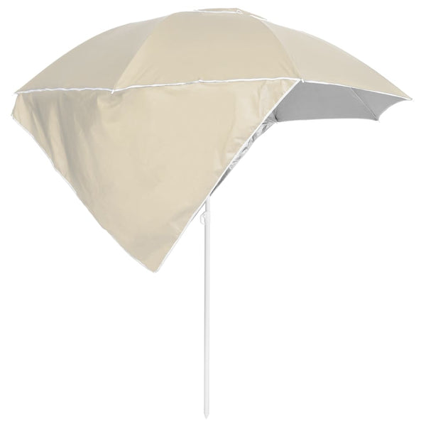 Strandschirm Sandfarbe mit Seitenteilen 215 cm