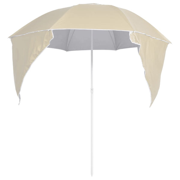 Strandschirm Sandfarbe mit Seitenteilen 215 cm