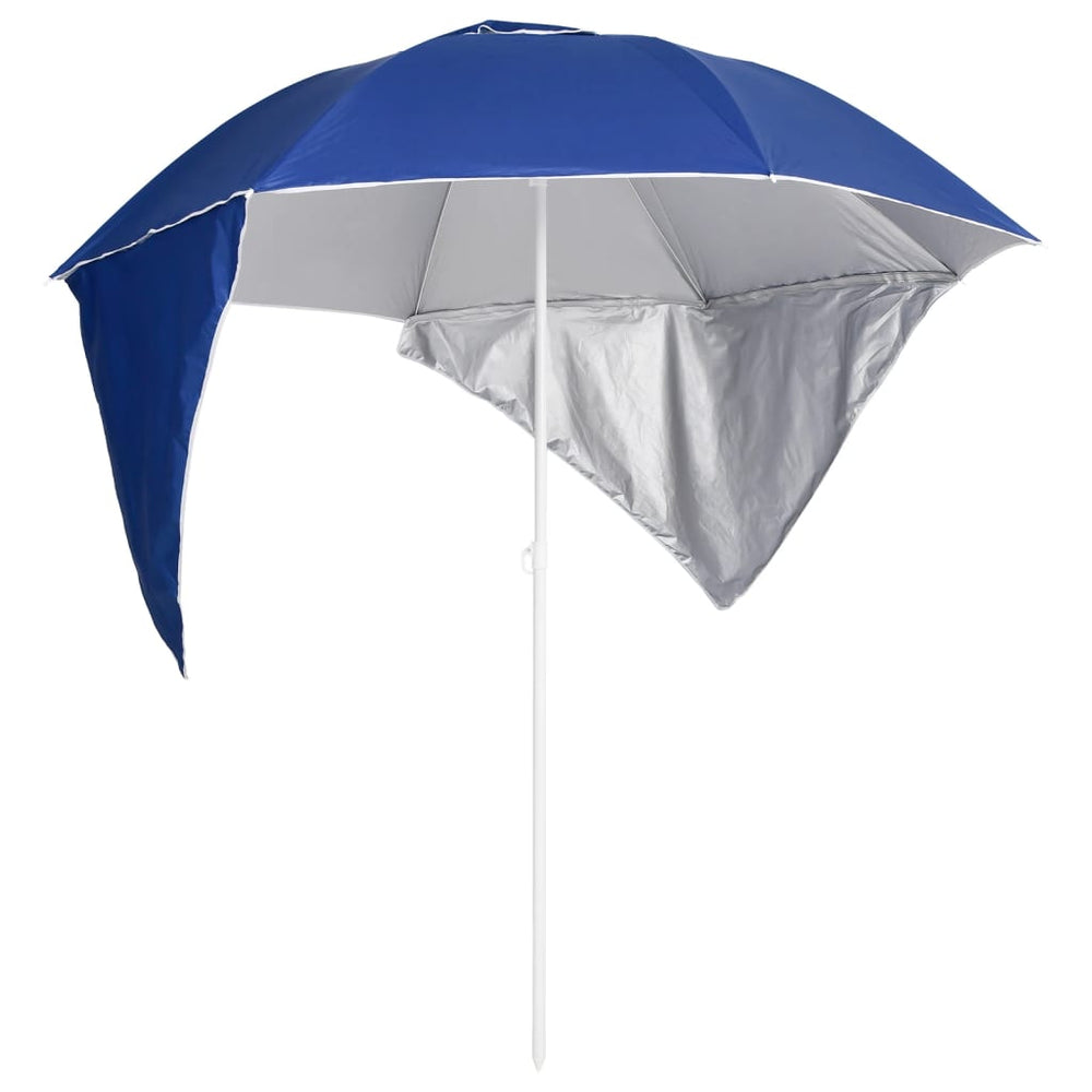 Blauer Strandschirm mit Seitenteilen 215 cm