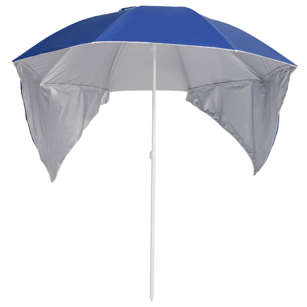 Blauer Strandschirm mit Seitenteilen 215 cm