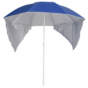 Blauer Strandschirm mit Seitenteilen 215 cm