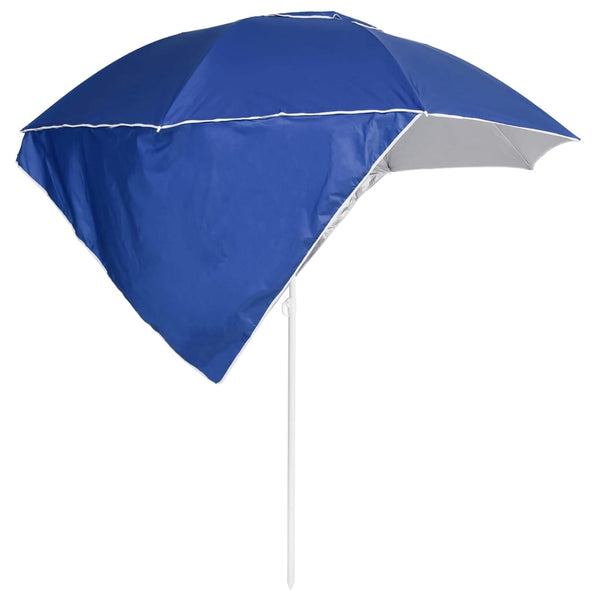 Blauer Strandschirm mit Seitenteilen 215 cm