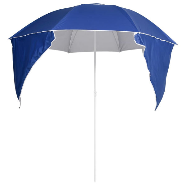 Blauer Strandschirm mit Seitenteilen 215 cm