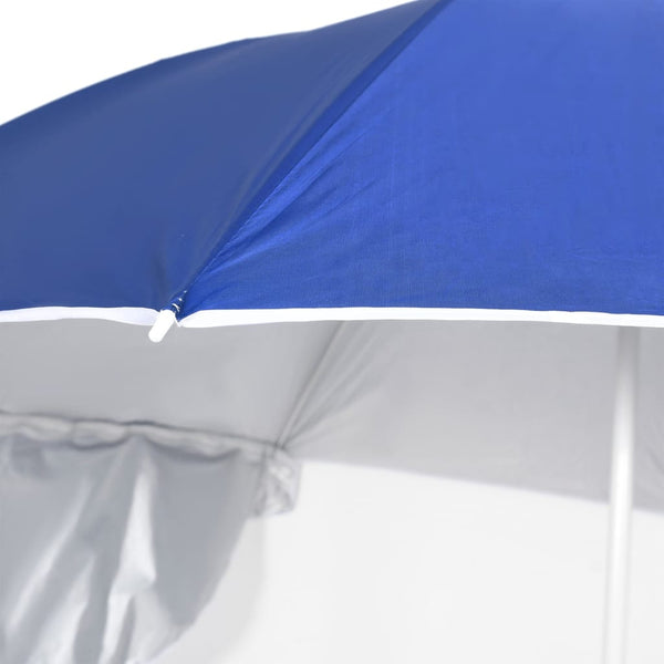 Blauer Strandschirm mit Seitenteilen 215 cm