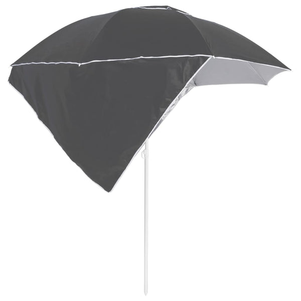 Anthrazit Strandschirm mit Seitenteilen 215 cm