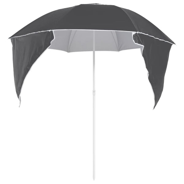 Anthrazit Strandschirm mit Seitenteilen 215 cm