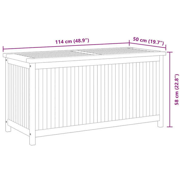 Gartenbox 114x50x58 cm Massivholz Teak
