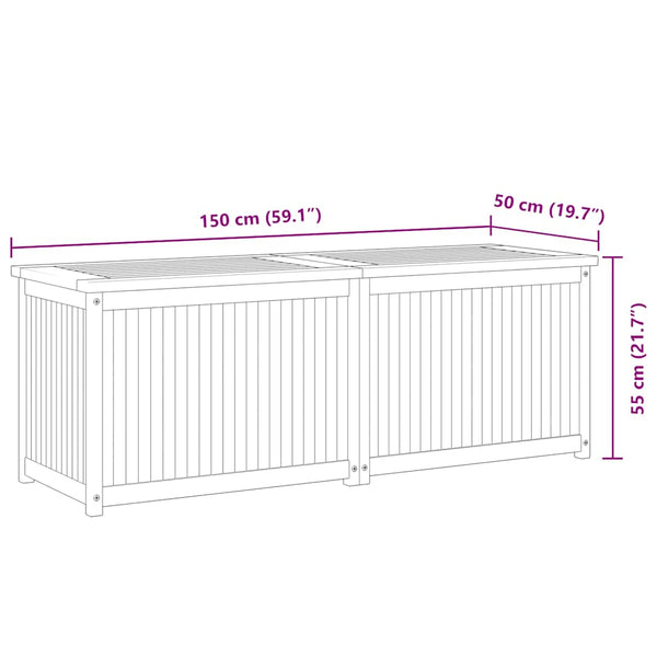 Gartenbox 150x50x55 cm Massivholz Teak
