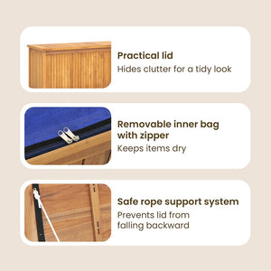 Gartenbox 175x50x55 cm Massivholz Teak