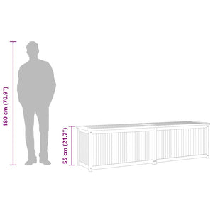 Gartenbox 200x50x55 cm Massivholz Teak