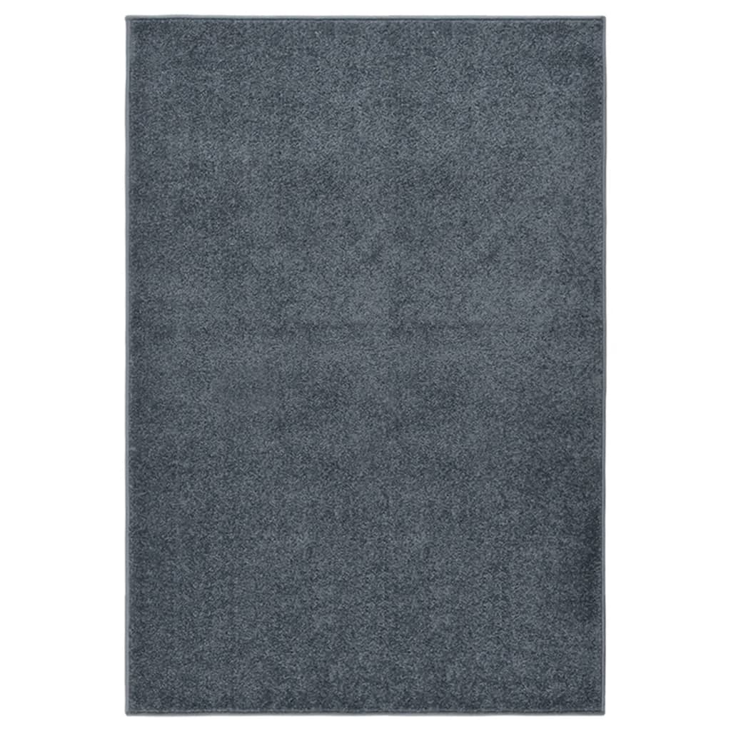 Anthrazit Kurzflor Teppich 160x230 cm