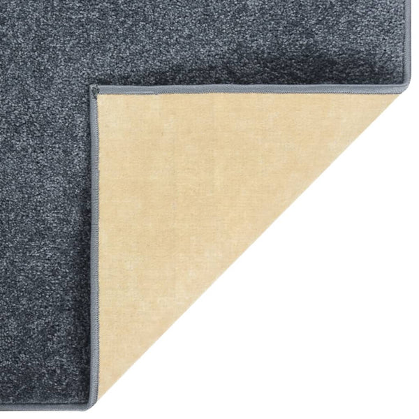 Anthrazit Kurzflor Teppich 160x230 cm