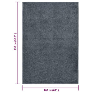 Anthrazit Kurzflor Teppich 160x230 cm