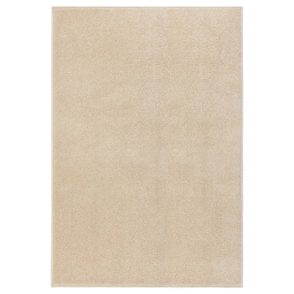 Beiger Kurzflor Teppich 160x230 cm