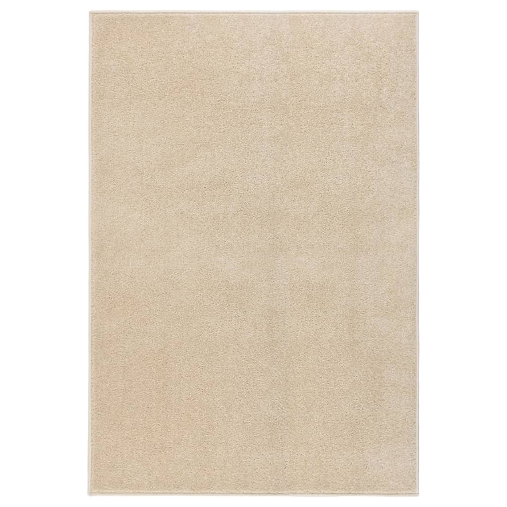 Beiger Kurzflor Teppich 160x230 cm