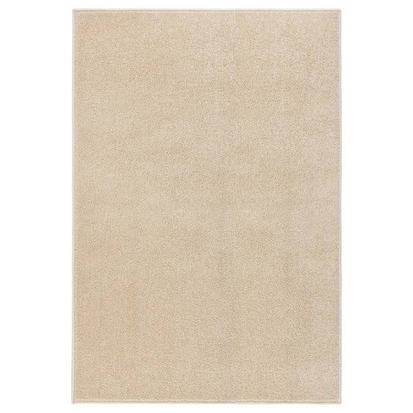 Beiger Kurzflor Teppich 160x230 cm