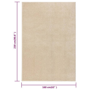 Beiger Kurzflor Teppich 160x230 cm