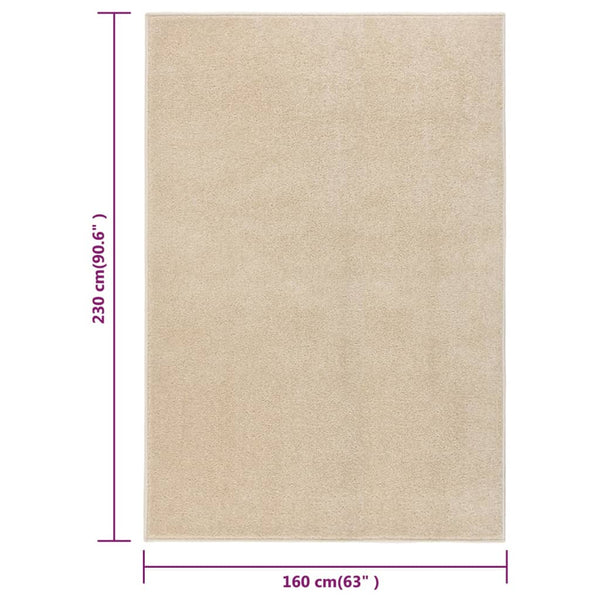 Beiger Kurzflor Teppich 160x230 cm