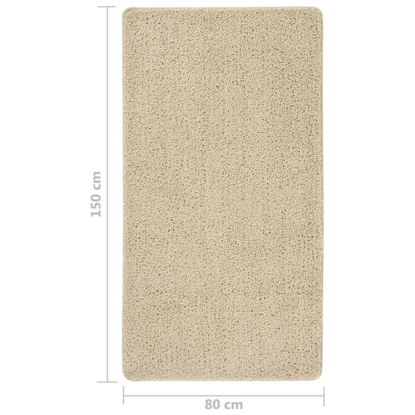Creme Shaggy Teppich 80x150 cm