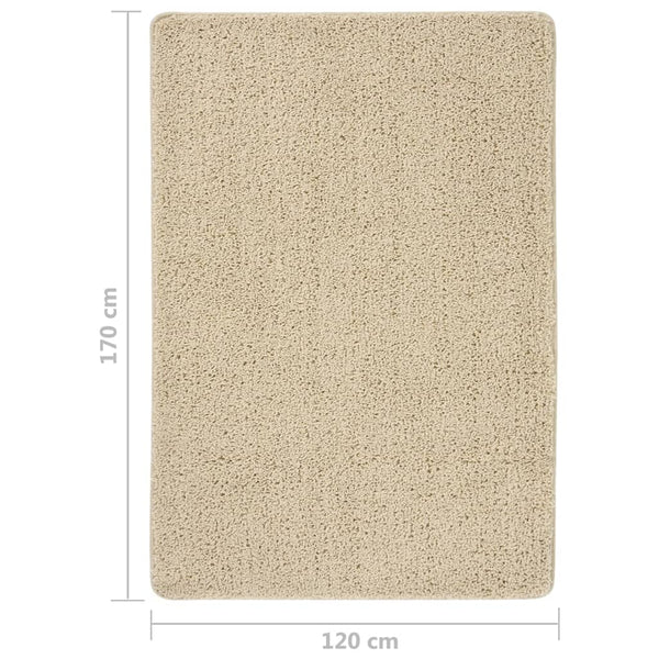Creme Shaggy Teppich 120x170 cm Rutschfest