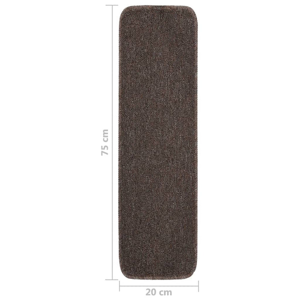 Antirutsch Stufenmatten Braun 75x20cm, 15er Set