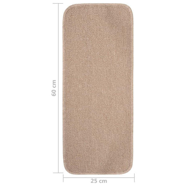Antirutsch Stufenmatten Beige 60x25cm, 15er Set