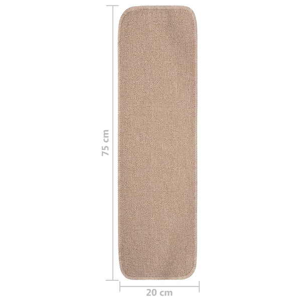 Antirutsch Stufenmatten Beige 75x20cm, 15er Set