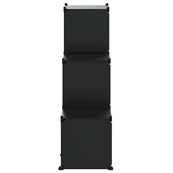 Schuhregal mit 6 Würfeln Schwarz