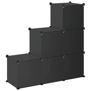 Schuhregal mit 6 Würfeln Schwarz