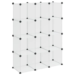 vidaXL Étagère de rangement modulaire à 12 casiers, Transparent, PP