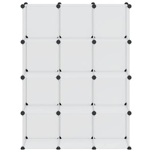 vidaXL Étagère de rangement modulaire à 12 casiers, Transparent, PP