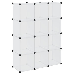 vidaXL Étagère de rangement modulaire à 12 casiers, Transparent, PP