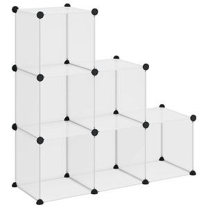Regalsystem mit 6 Würfeln Transparent