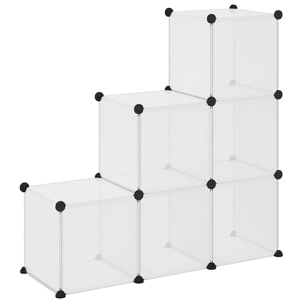 Regalsystem mit 6 Würfeln Transparent