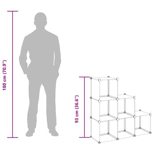 Regalsystem mit 6 Würfeln Transparent