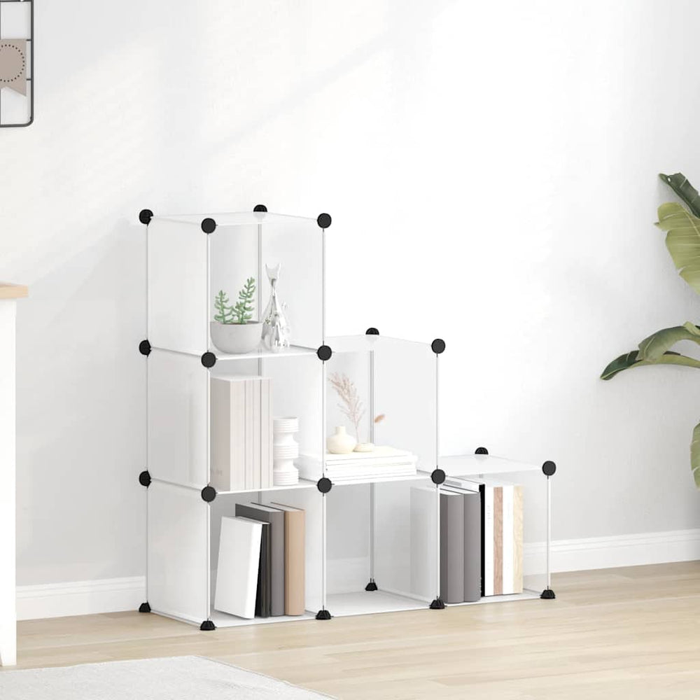 Regalsystem mit 6 Würfeln Transparent